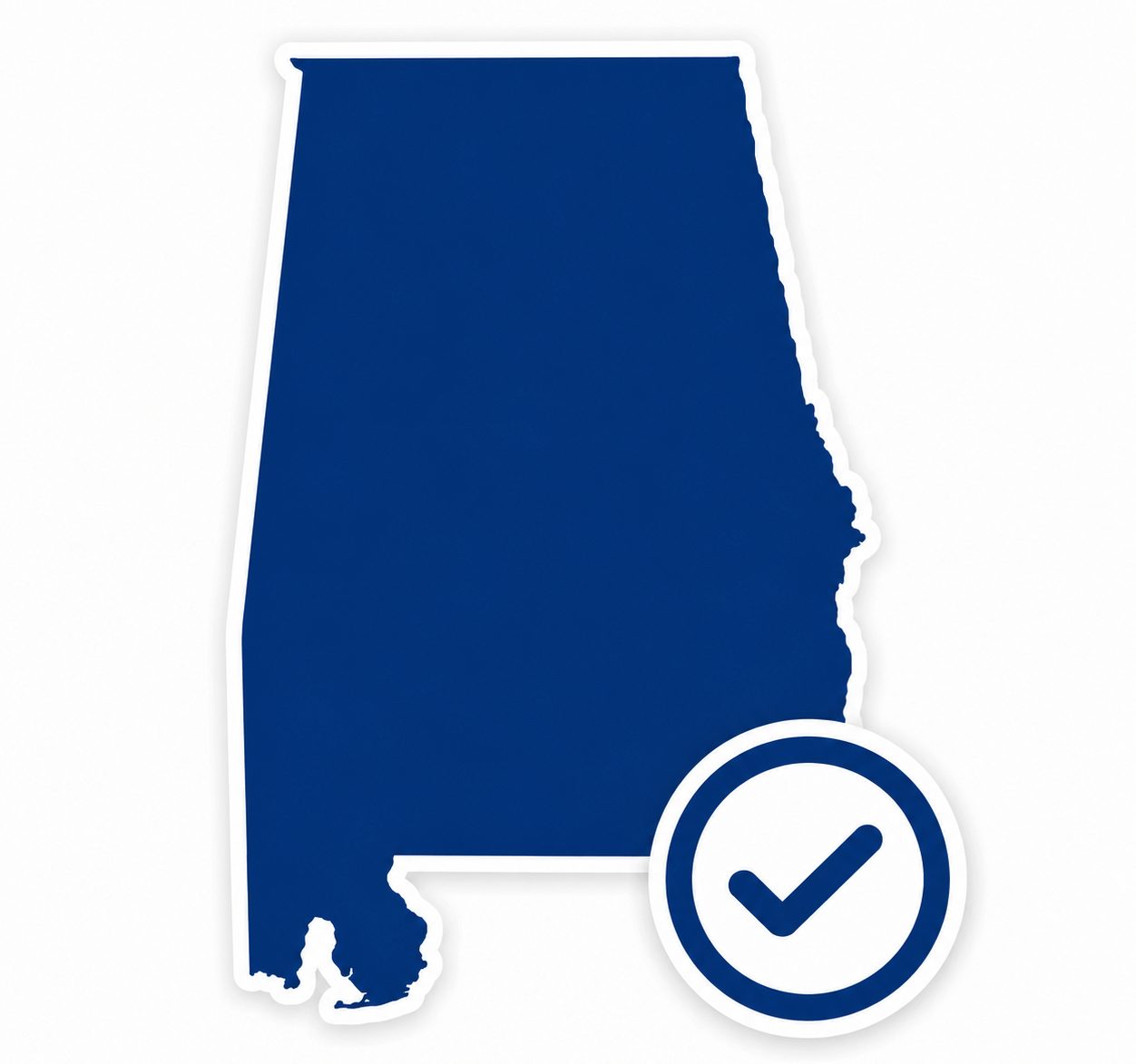 Alabama registered agent service graphic with compliance checkmark