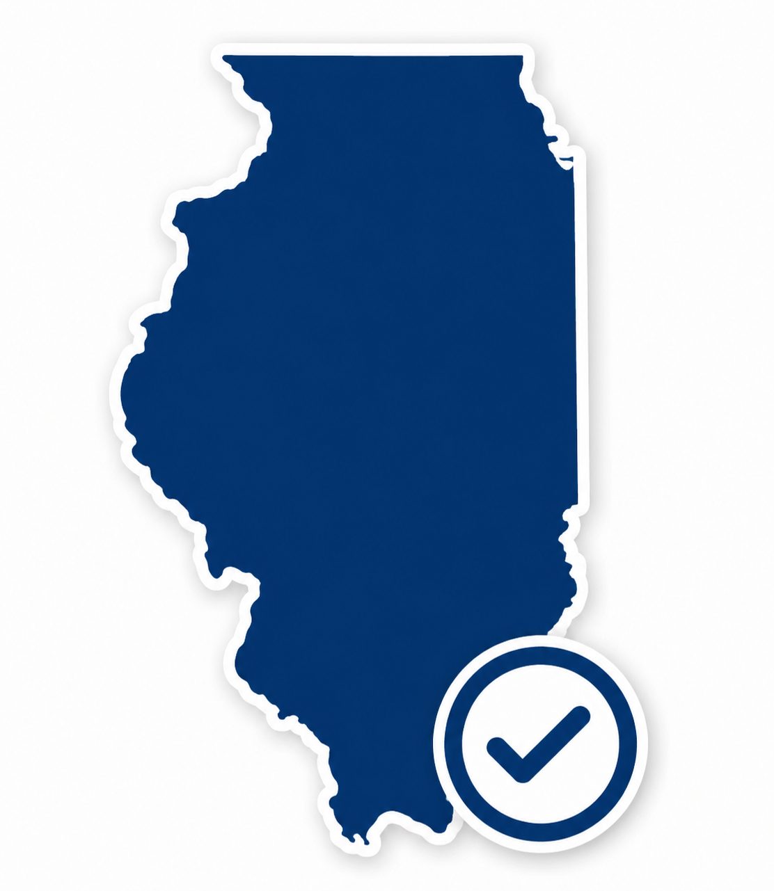 Illinois registered agent service graphic with compliance checkmark