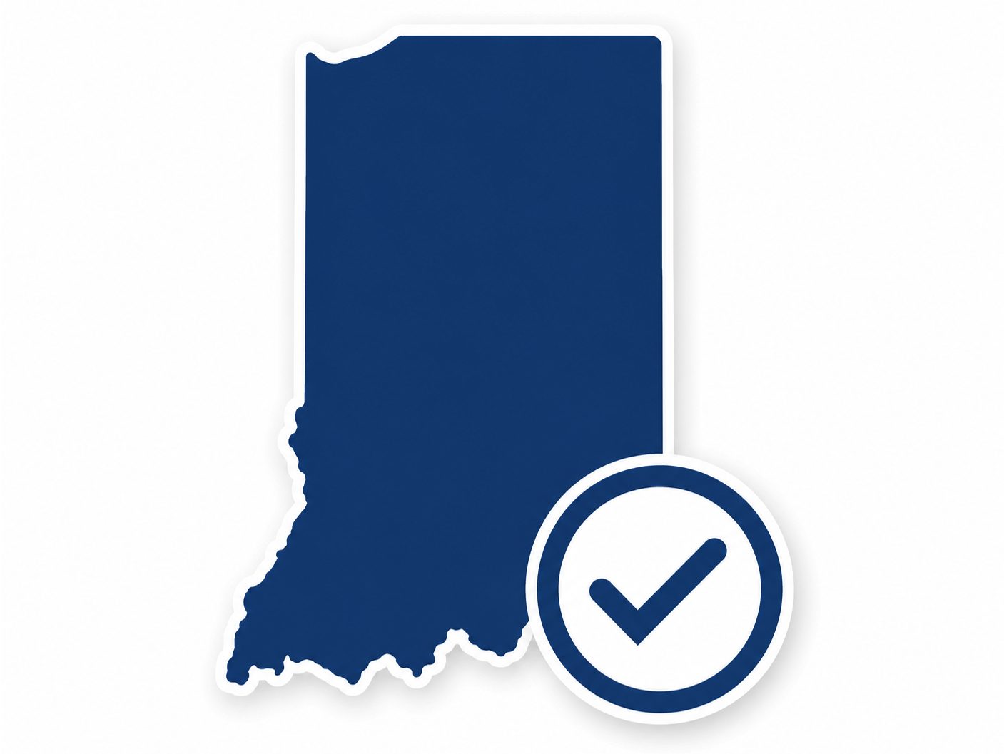 Indiana registered agent service graphic with compliance checkmark