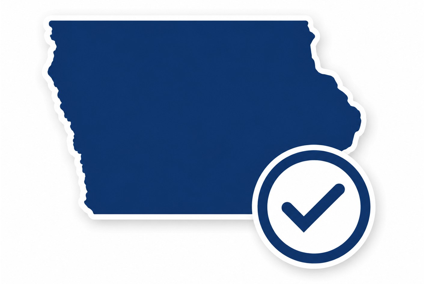 Iowa registered agent service graphic with compliance checkmark