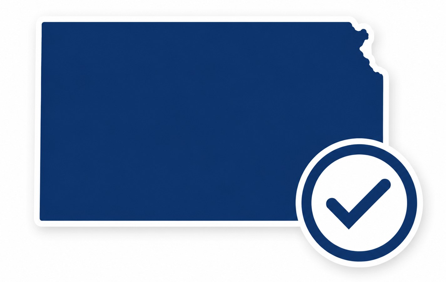 Kansas registered agent service graphic with compliance checkmark