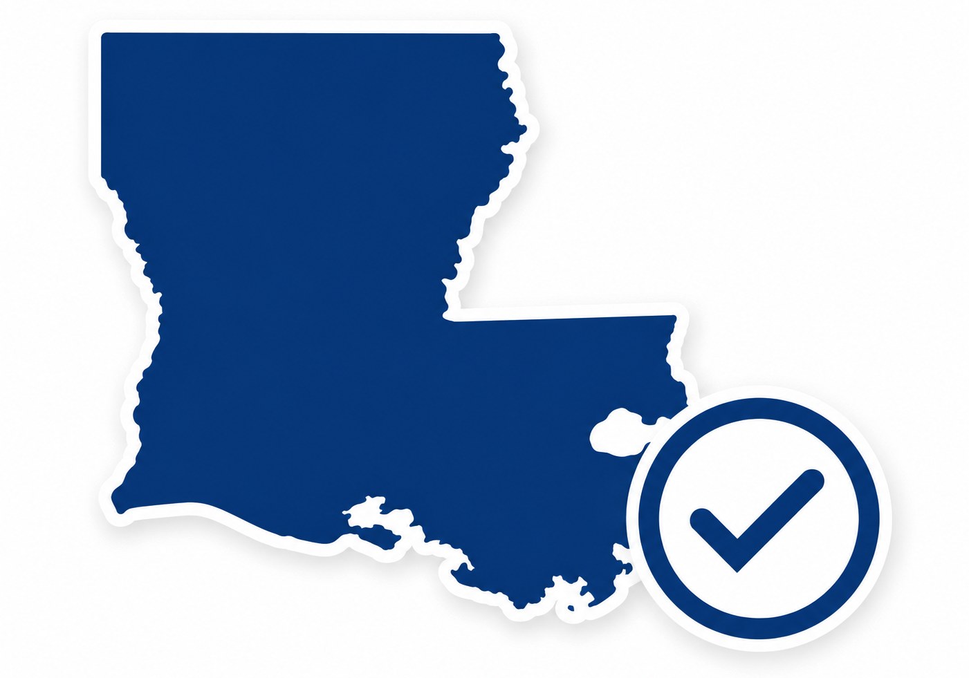 Louisiana registered agent service graphic with compliance checkmark