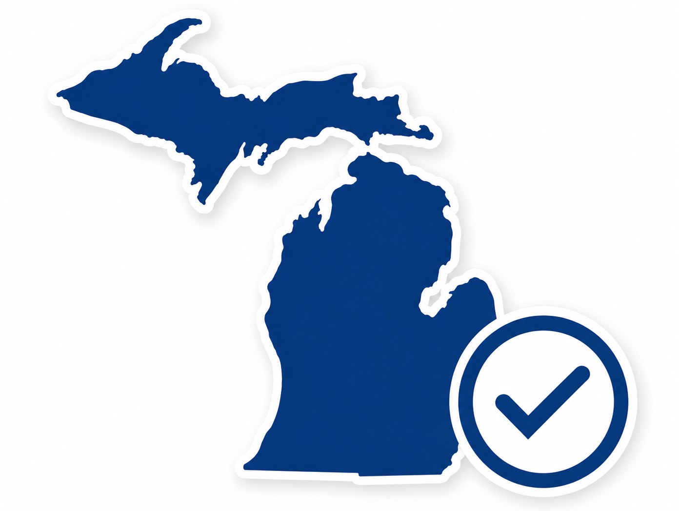 Michigan registered agent service graphic with compliance checkmark