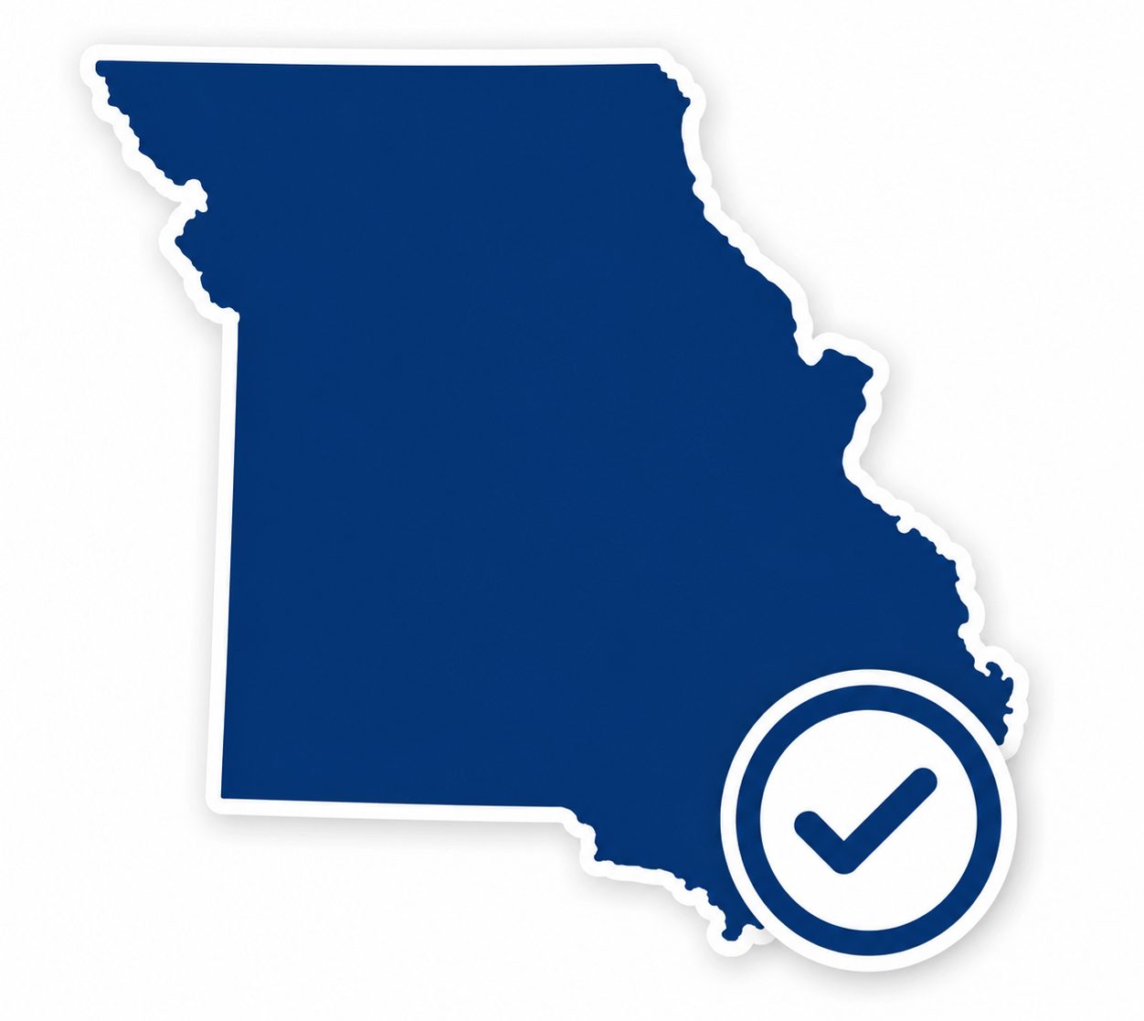 Missouri registered agent service graphic with compliance checkmark