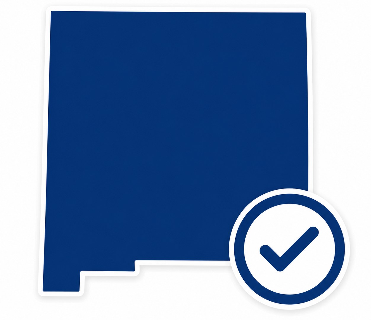 New Mexico registered agent service graphic with compliance checkmark