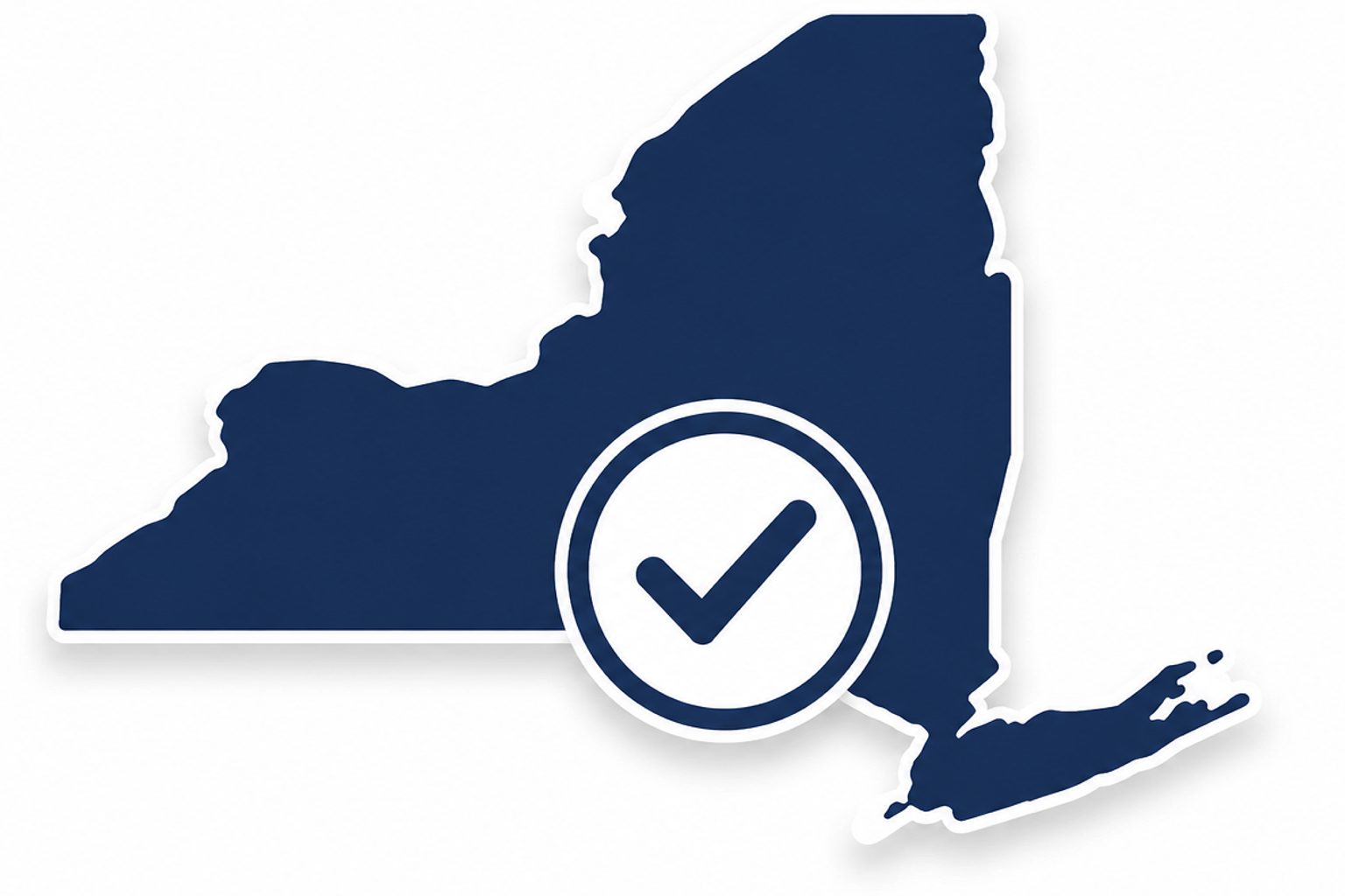 New York registered agent service graphic with compliance checkmark