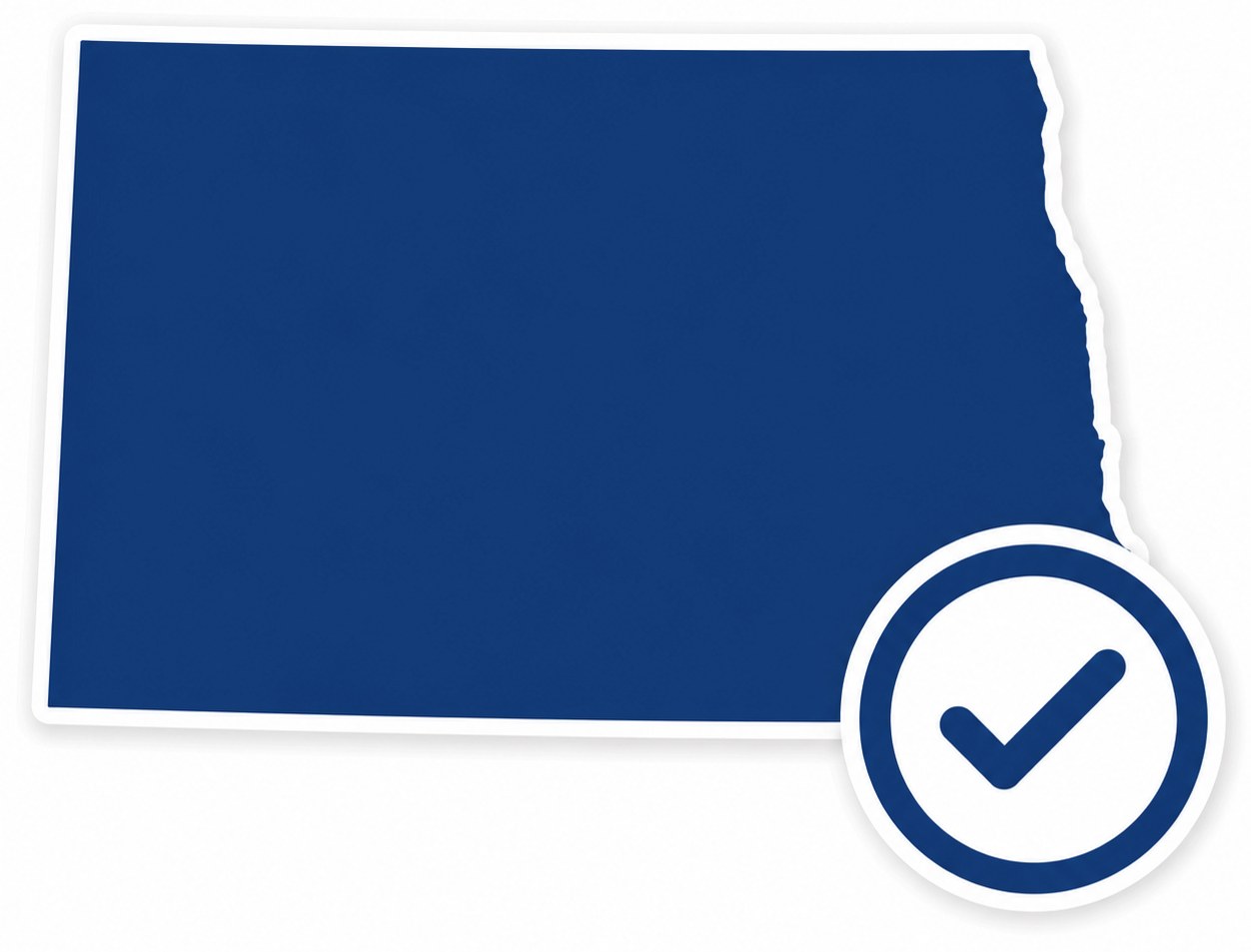 North Dakota registered agent service graphic with compliance checkmark