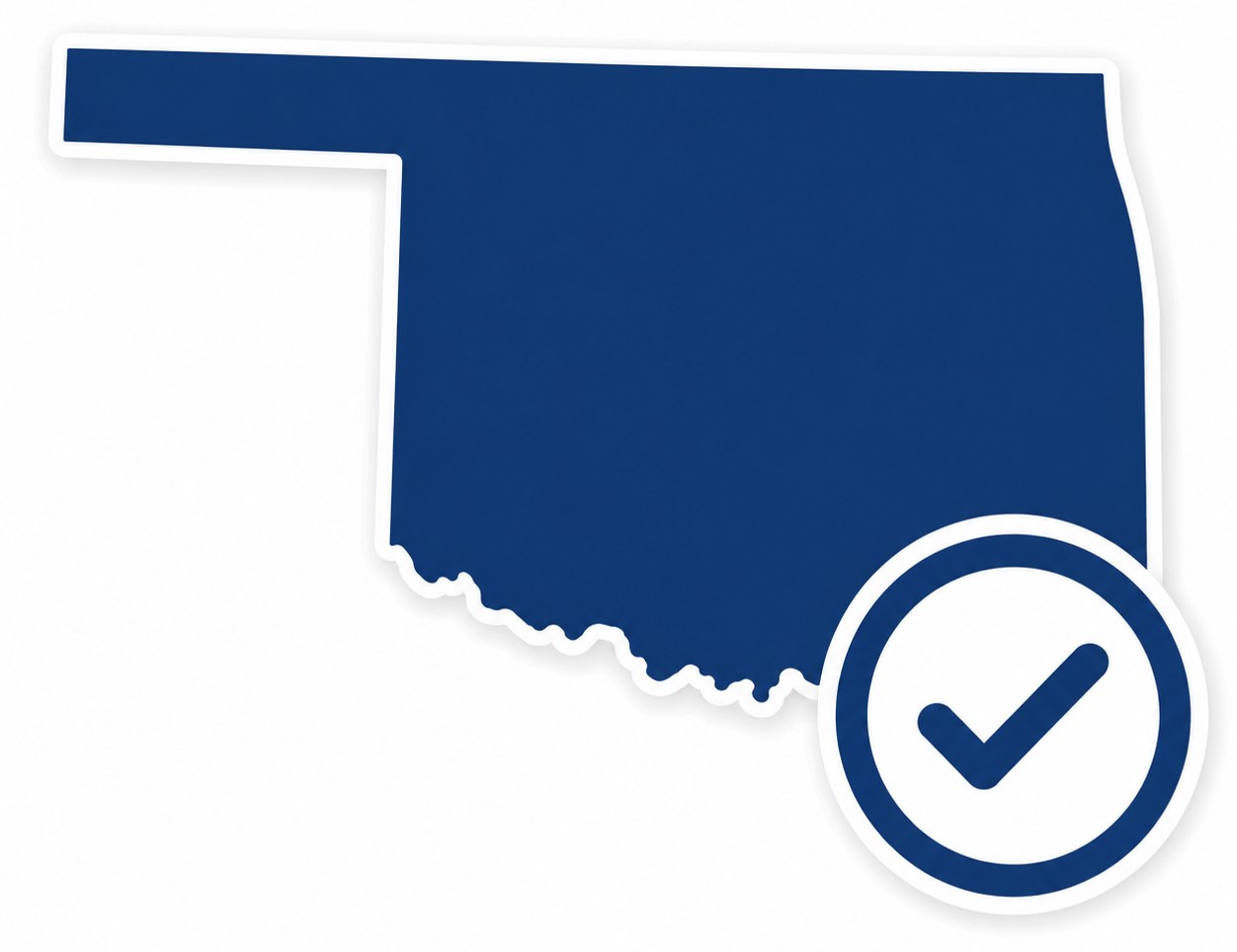 Oklahoma registered agent service graphic with compliance checkmark