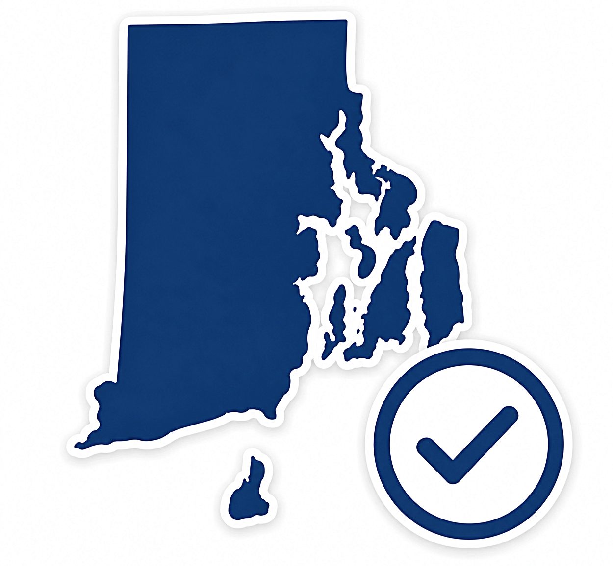 Rhode Island registered agent service graphic with compliance checkmark