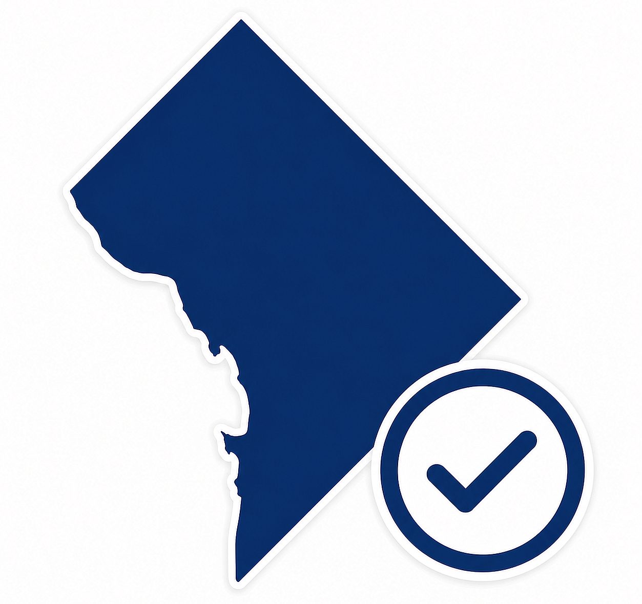 Washington DC registered agent service graphic with compliance checkmark