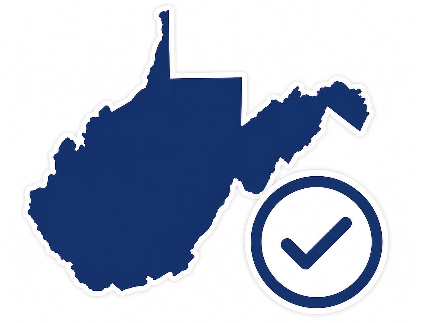 West Virginia registered agent service graphic with compliance checkmark