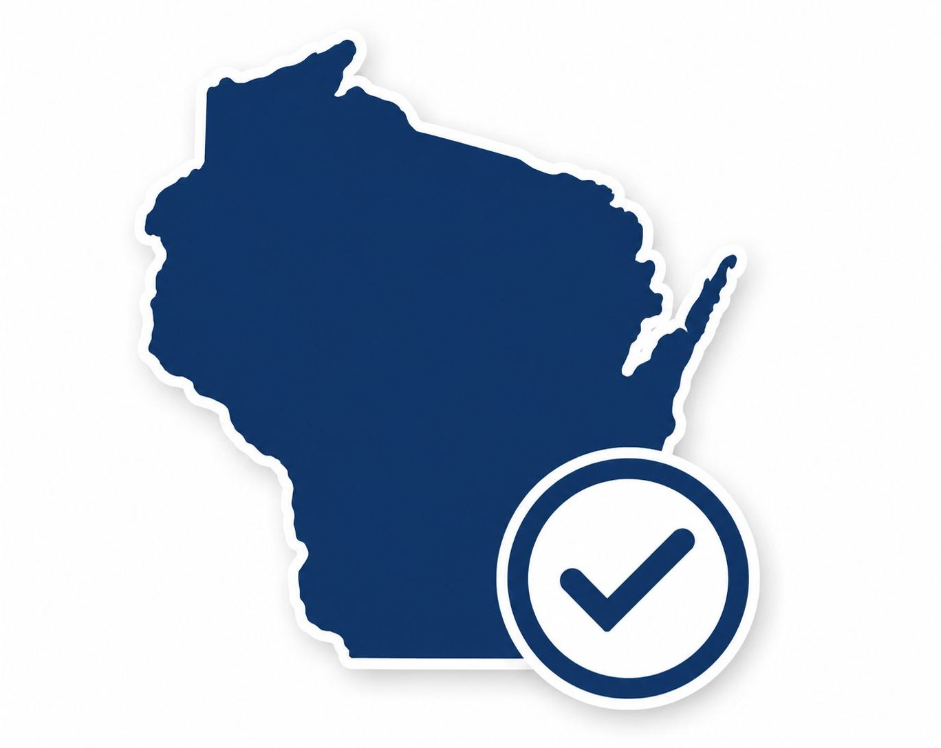 Wisconsin registered agent service graphic with compliance checkmark